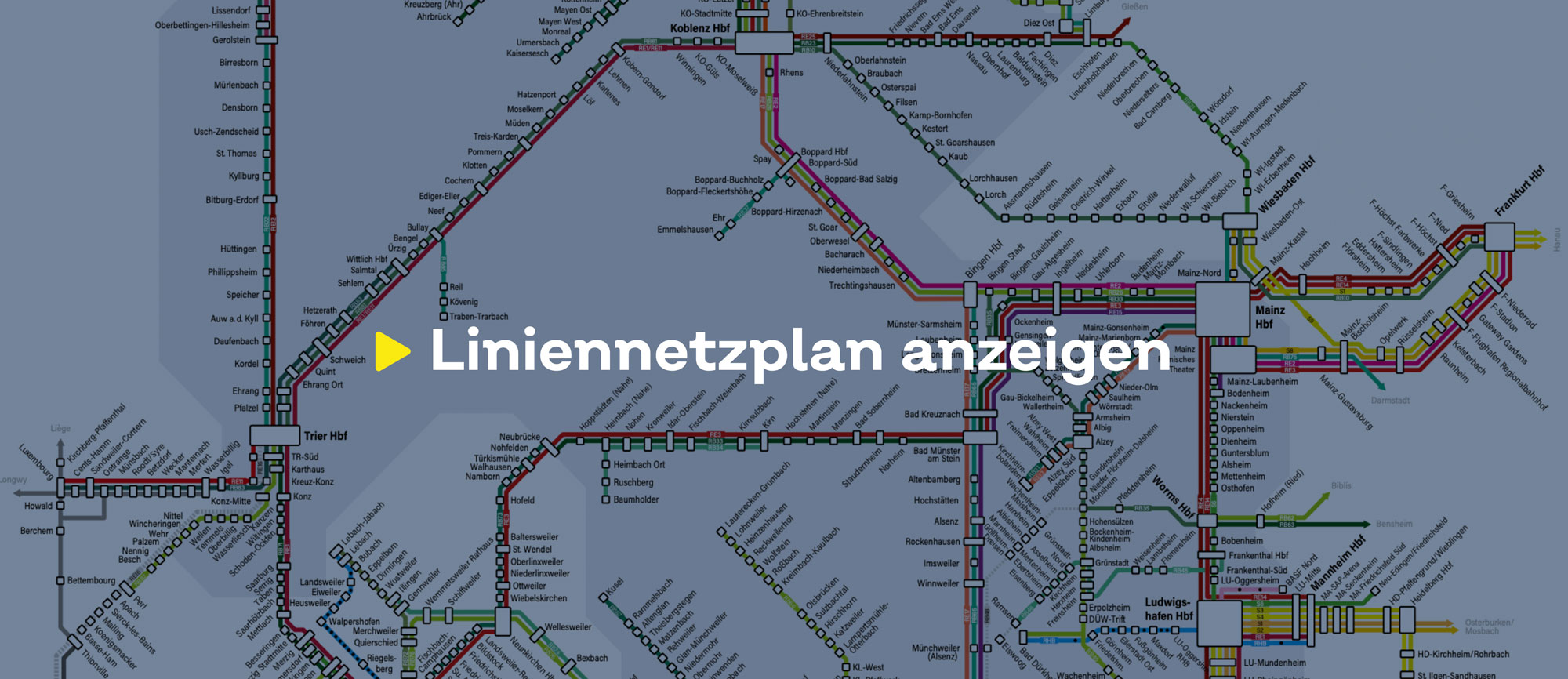 Text 'Liniennetzplan anzeigen' auf einem bläulich eingefärbten Hintergrund, der einen Ausschnitt des Liniennetzes zeigt